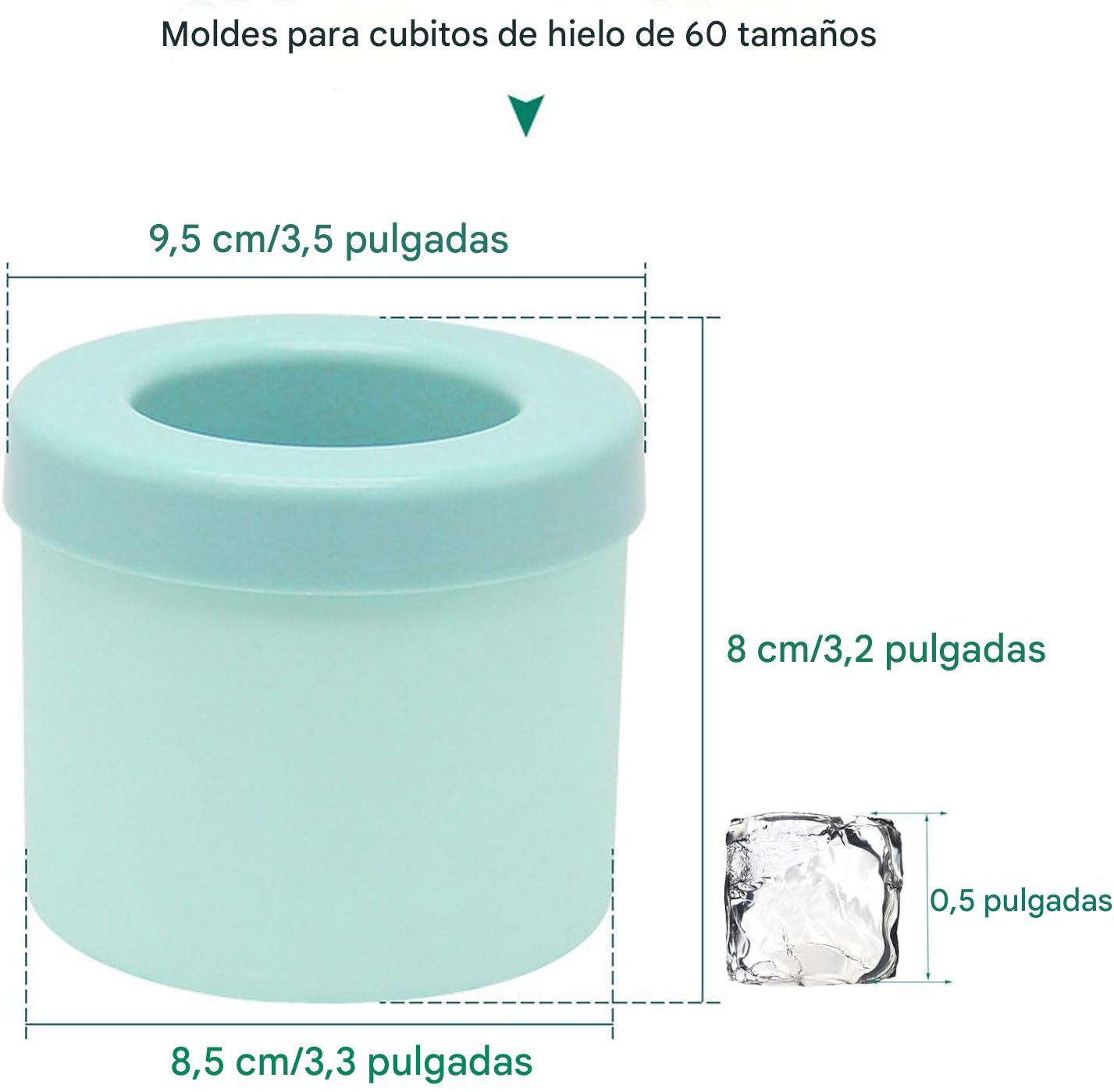 (30% DE DESCUENTO) Molde y bandeja de silicona para cubitos de hielo, permite hacer 60 moldes de cubitos de hielo pequeños al mismo tiempo, recipiente para cubitos de hielo de calidad alimentaria, normal, azul