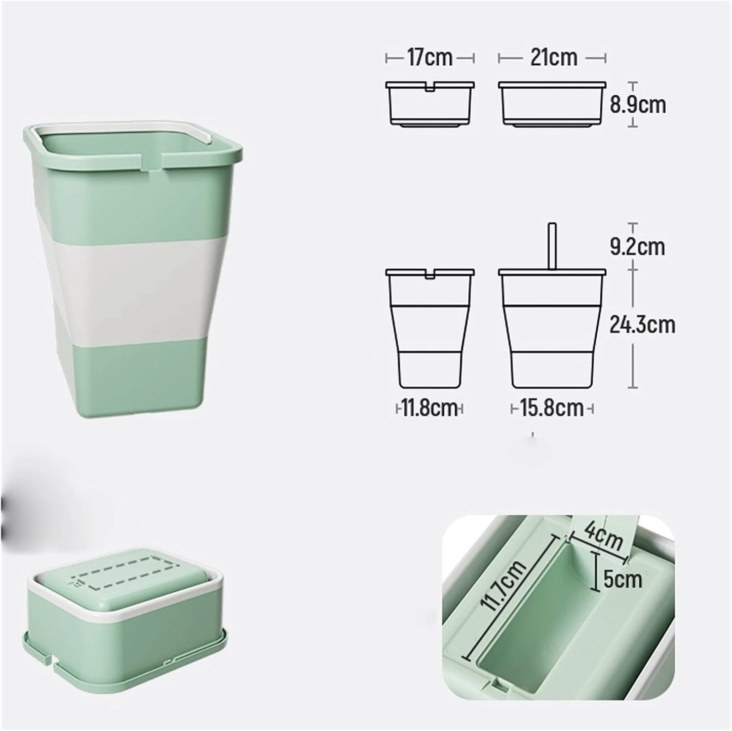 (30% DE DESCUENTO) Bote de basura portátil, ideal para viajes por carretera y campamentos, plástico duradero, se adapta a la mayoría de los vehículos.