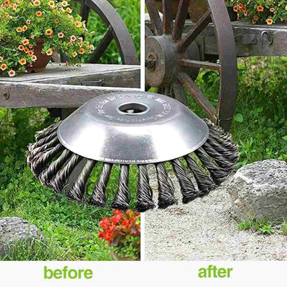 (30% OFF) Cortadora de Malezas para Jardín con Rueda de Alambre de Acero